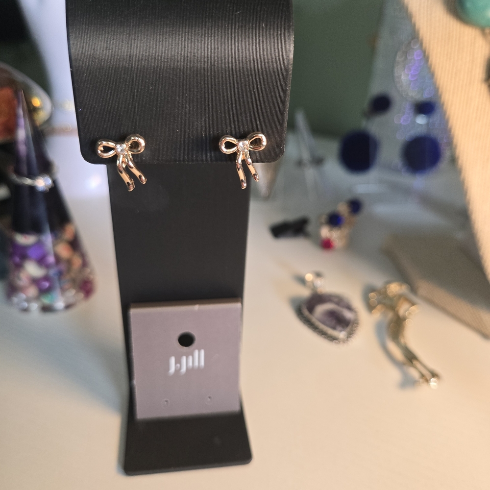 NWT J. Jill Gold Bow Earrings